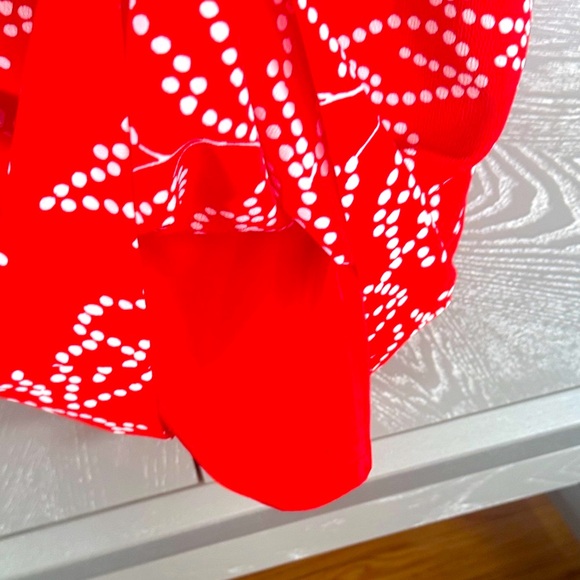 Karl Lagerfeld Red and White Floral Mini Dress - Picture 4 of 5